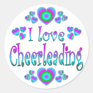 I Liebe Cheerleader Runder Aufkleber