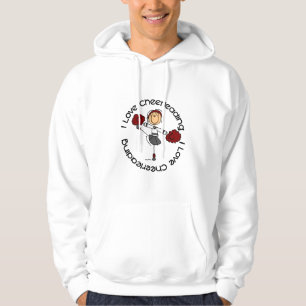 I Liebe-Cheerleading Strichmännchen-Cheerleader Hoodie