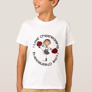 I Liebe-Cheerleading Strichmännchen-Cheerleader T-Shirt