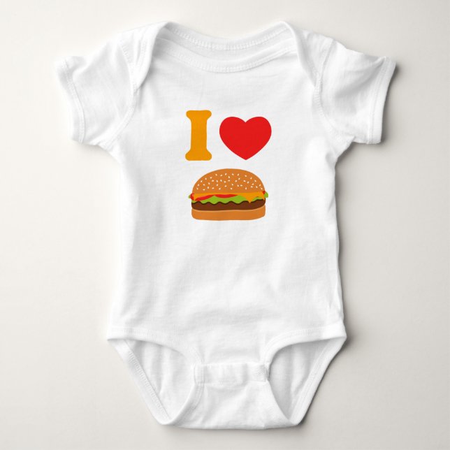 I Liebe-Cheeseburger Baby Strampler (Vorderseite)