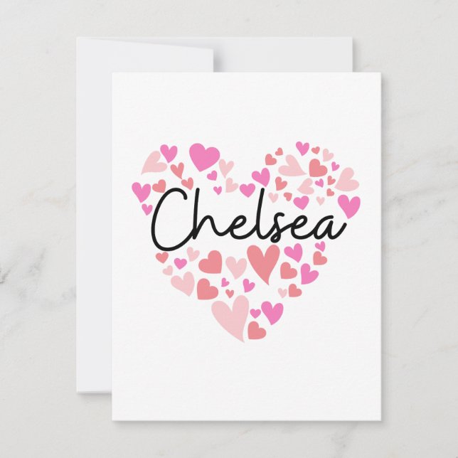 I Liebe Chelsea - Herz für Chelsea Dankeskarte (Vorderseite)