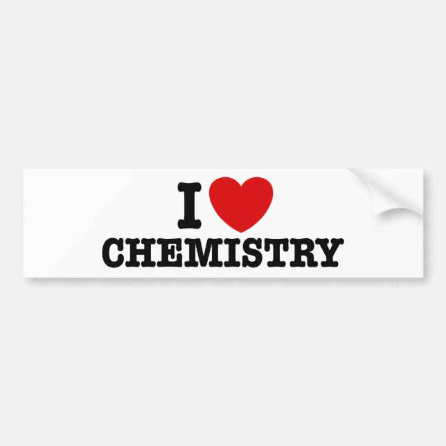 I Liebe Chemie Autoaufkleber (Vorne)