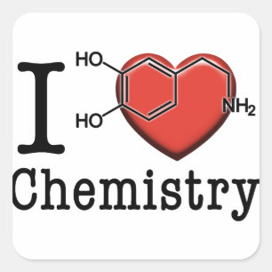 I Liebe Chemie Quadratischer Aufkleber