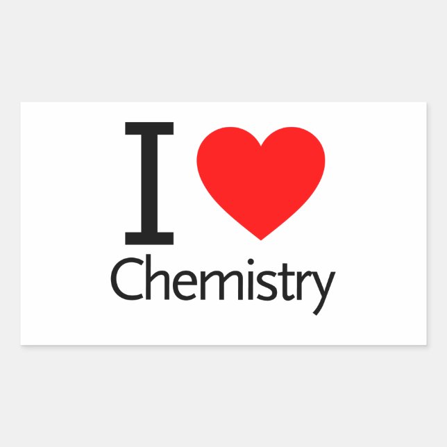 I Liebe Chemie Rechteckiger Aufkleber (Vorderseite)