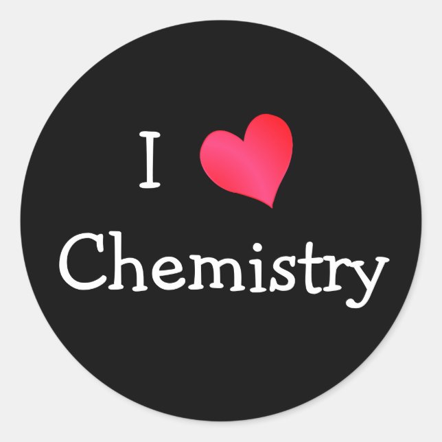 I Liebe Chemie Runder Aufkleber (Vorderseite)