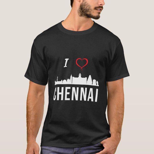 I Liebe Chennai Madras Tamil Tamilnadu T-Shirt (Vorderseite)
