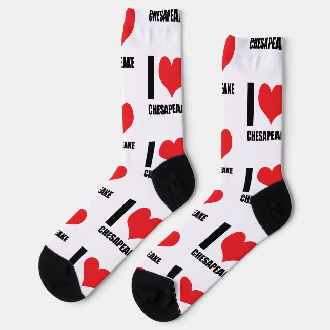 I Liebe Chesapeake Socken (Linkes Detail)