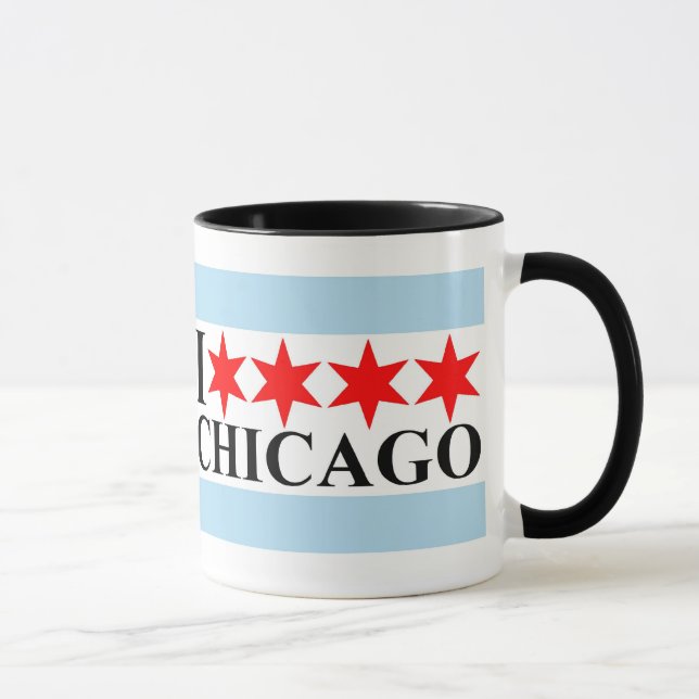 I Liebe Chicago - Chicago Flag Style Tasse (Rechts)