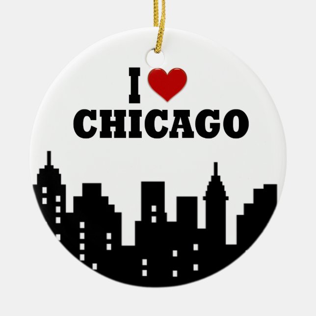 I Liebe Chicago Keramikornament (Vorne)