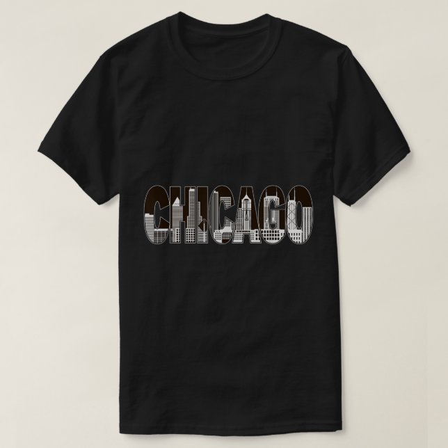 I Liebe Chicago Skyline T-Shirt (Design vorne)