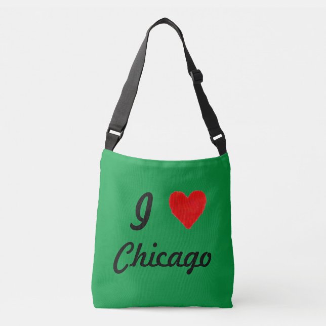 I Liebe Chicago Tragetaschen Mit Langen Trägern (Vorderseite)