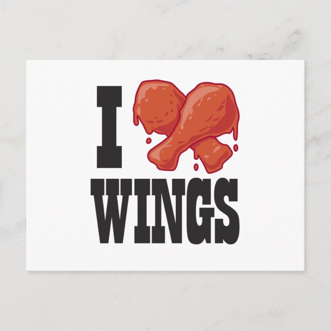 I Liebe Chicken Wings Postkarte (Vorderseite)