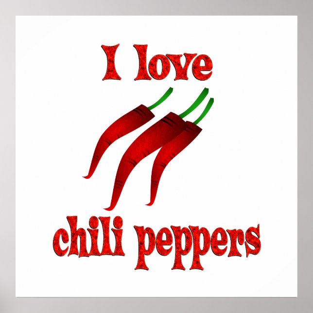 I LIEBE CHILI PAPRIKASCHOTEN POSTER (Vorne)