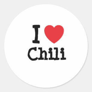 I LIEBE CHILI T - SHIRT RUNDER AUFKLEBER
