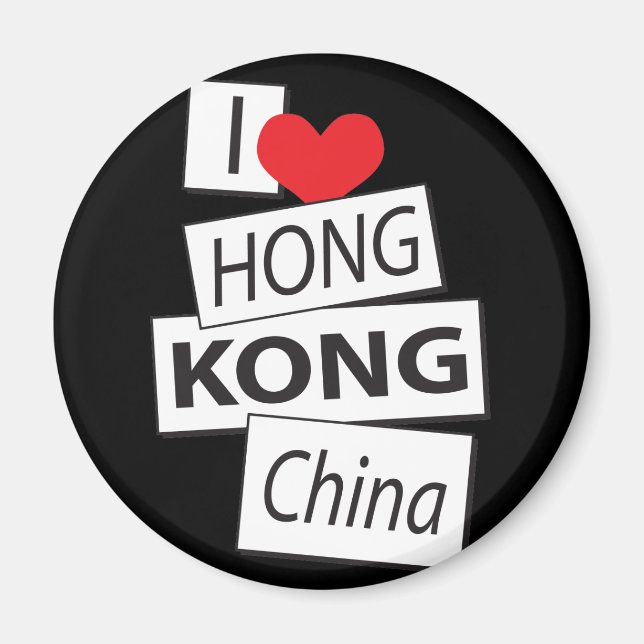 I Liebe China Hongkong Magnet (Vorne)
