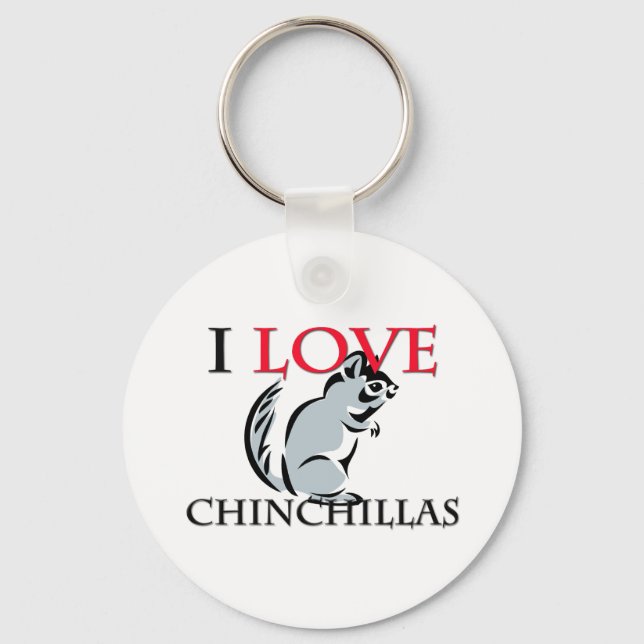 I Liebe Chinchillas Schlüsselanhänger (Vorderseite)