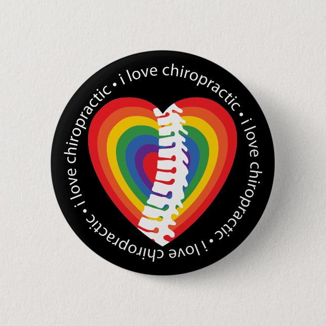I Liebe-Chiropraktik-Knöpfe Button (Vorderseite)