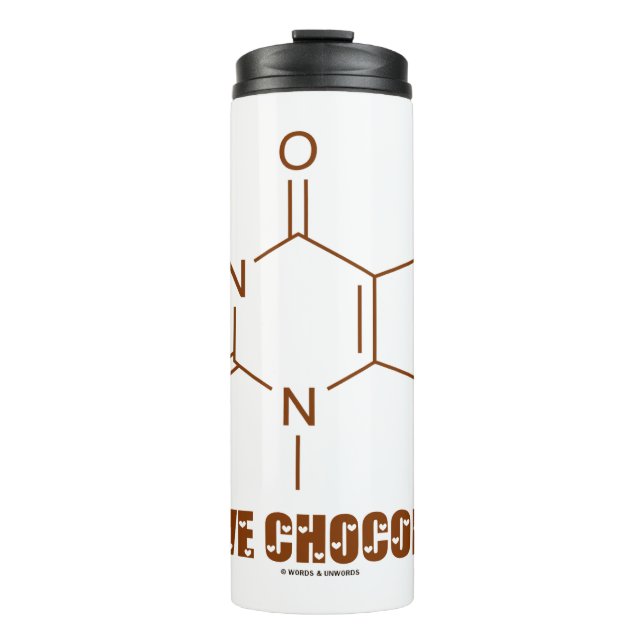 I Liebe Chocolate Theobromine Molecule Chemie Thermosbecher (Vorderseite)