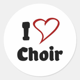 I Liebe Chor Runder Aufkleber
