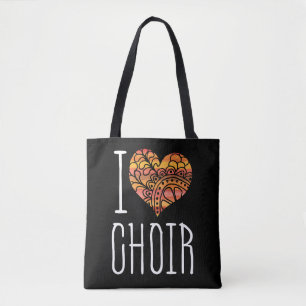 I Liebe Chor Yellow Orange Mandala Herz Tasche
