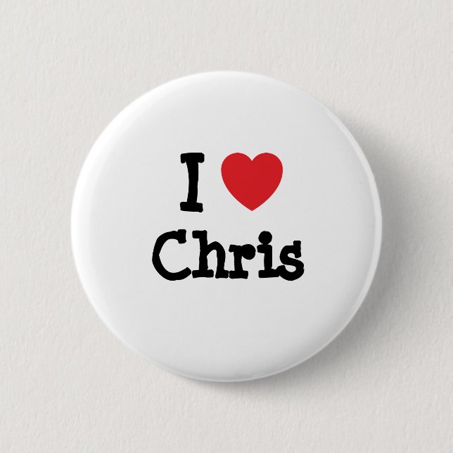 I Liebe Chris heart custom personalisiert Button (Vorderseite)