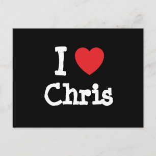 I Liebe Chris heart custom personalisiert Postkarte