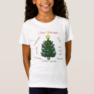 I Liebe Christmas Yellow Star Gingerbread Man Tree T-Shirt