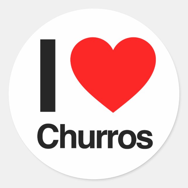 i Liebe churros Runder Aufkleber (Vorderseite)