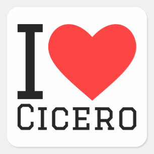 I Liebe Cicero Quadratischer Aufkleber