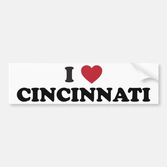 I Liebe Cincinnati Ohio Autoaufkleber (Vorne)