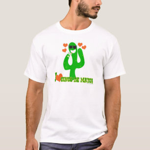 I Liebe Cinco De Mayo Cactus Cartoon T-Shirt