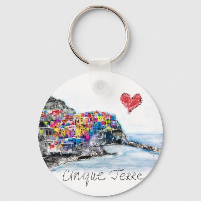 I Liebe Cinque Terre Schlüsselanhänger (Vorderseite)