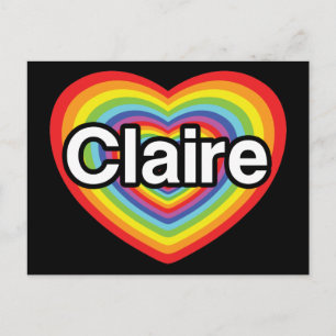 I Liebe Claire: Regenbogenherz Postkarte