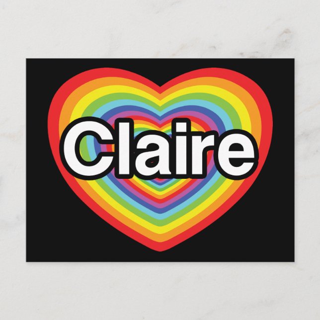 I Liebe Claire: Regenbogenherz Postkarte (Vorderseite)