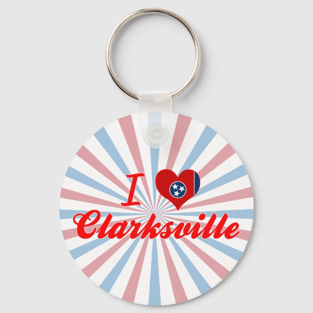 I Liebe Clarksville, Tennessee Schlüsselanhänger (Vorderseite)