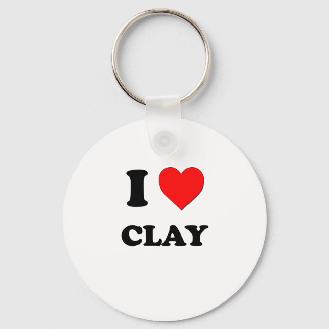 I Liebe Clay Schlüsselanhänger (Vorderseite)