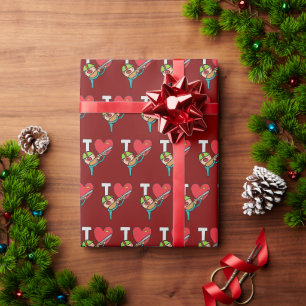 I Liebe Clay-Tauben-Shooting Geschenkpapier