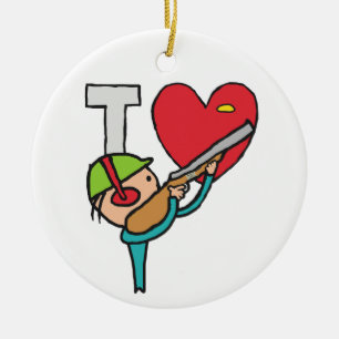 I Liebe Clay-Tauben-Shooting Keramik Ornament