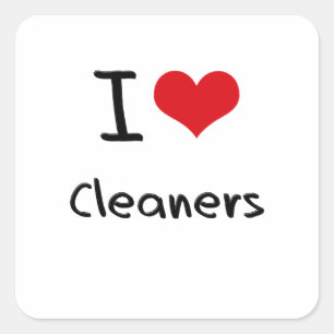 I Liebe Cleaners Quadratischer Aufkleber