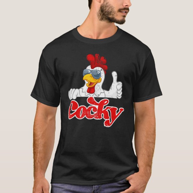 I Liebe Cocky Retro Unglaublich witzig Adult Humor T-Shirt (Vorderseite)