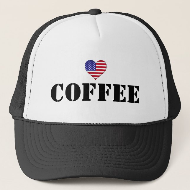 I Liebe Coffee™ Trucker Hat Truckerkappe (Vorderseite)