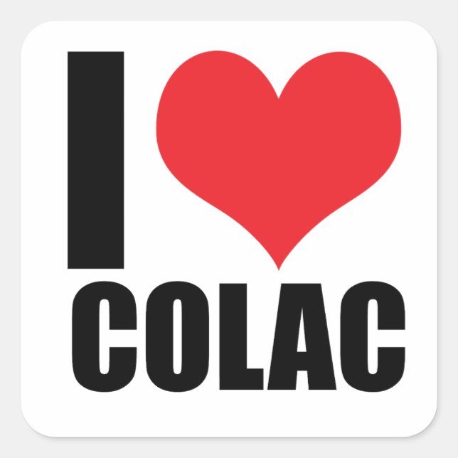 I Liebe Colac Quadratischer Aufkleber (Vorderseite)