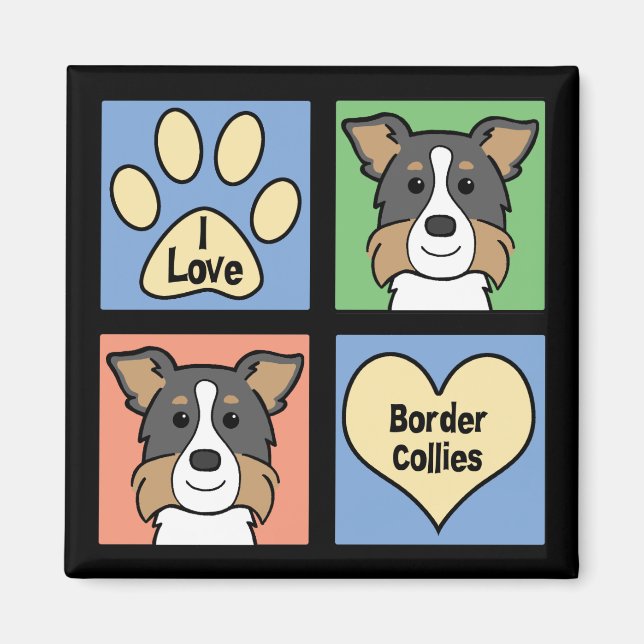 I Liebe Colliese an den Grenzen Magnet (Vorne)