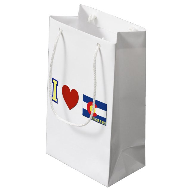 I Liebe Colorado Kleine Geschenktüte (Rückseite Schrägansicht)