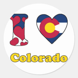 I Liebe Colorado Runder Aufkleber