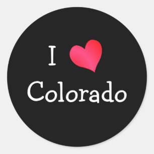 I Liebe Colorado Runder Aufkleber