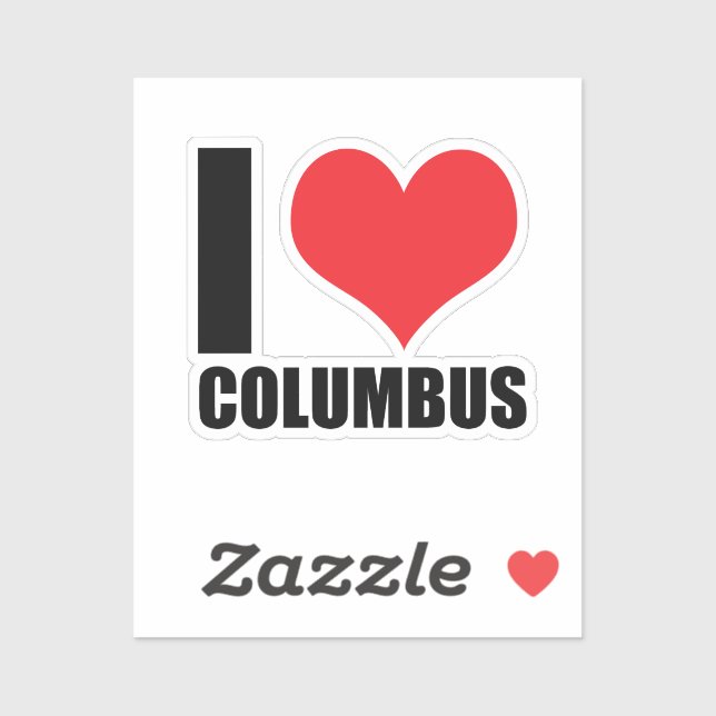 I Liebe Columbus Aufkleber (Blatt)