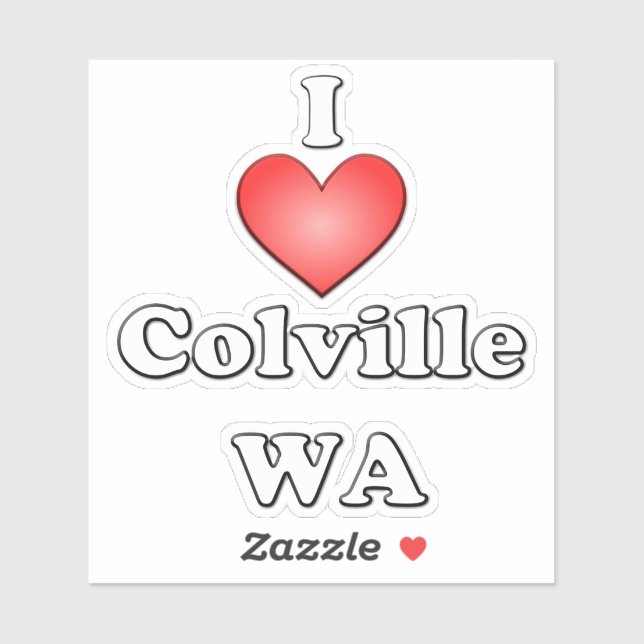 I Liebe Colville WA Aufkleber (Blatt)