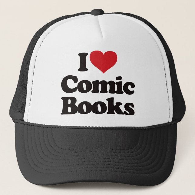 I Liebe-Comic-Bücher Truckerkappe (Vorderseite)
