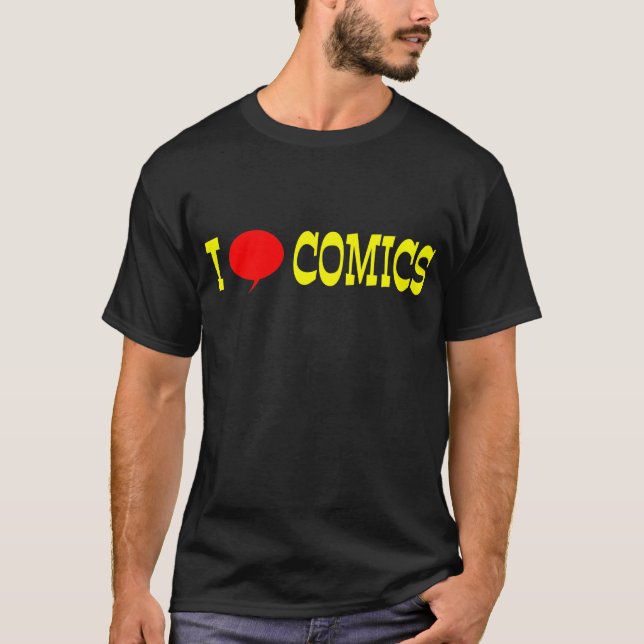 "I Liebe Comic" Dunkles Shirt (Vorderseite)